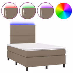 Letto a Molle con Materasso e LED Tortora 120x200cm in Tessutocod mxl 74965 - Vista aggiuntiva 2