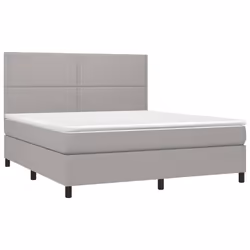 vidaXL Letto a Molle Materasso e LED Grigio Chiaro 180x200 cm Tessuto - Vista aggiuntiva 3