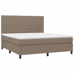 Letto a Molle con Materasso e LED Tortora 180x200 cm in Tessutocod mxl 74954 - Vista aggiuntiva 3
