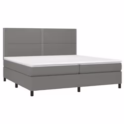vidaXL Letto a Molle Materasso e LED Grigio Scuro 200x200cm in Tessuto - Vista aggiuntiva 3