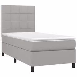 Letto a Molle Materasso e LED Grigio Chiaro 90x200 cm Tessutocod mxl 122895 - Vista aggiuntiva 3