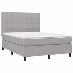 Letto a Molle Materasso e LED Grigio Chiaro 140x190 cm Tessutocod mxl 74961 - Vista aggiuntiva 3