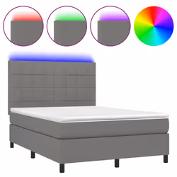 Letto a Molle Materasso e LED Grigio Scuro 140x190cm in Tessutocod mxl 122892 - Vista aggiuntiva 2