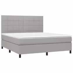 Letto a Molle Materasso e LED Grigio Chiaro 180x200 cm Tessutocod mxl 122899 - Vista aggiuntiva 3