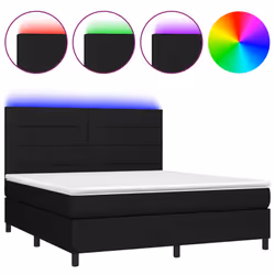 Letto a Molle con Materasso e LED Nero 180x200cm in Tessutocod mxl 74966 - Vista aggiuntiva 2