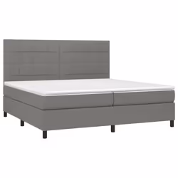 vidaXL Letto a Molle Materasso e LED Grigio Scuro 200x200cm in Tessuto - Vista aggiuntiva 3