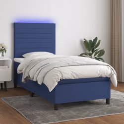 Letto a Molle con Materasso e LED Blu 90x190 cm in Tessutocod mxl 122903