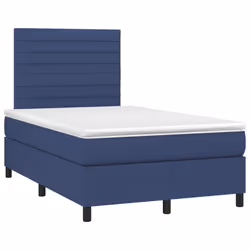vidaXL Letto a Molle con Materasso e LED Blu 120x200cm in Tessuto - Vista aggiuntiva 3