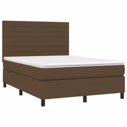 Letto a Molle Materasso e LED MarroneScuro 140x190cm in Tessutocod mxl 74977 - Vista aggiuntiva 3