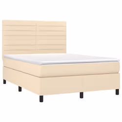 Letto a Molle con Materasso e LED Crema 140x190 cm in Tessutocod mxl 122910 - Vista aggiuntiva 3