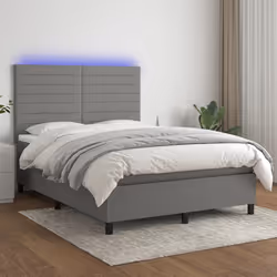Letto a Molle Materasso e LED Grigio Scuro 140x200cm in Tessutocod mxl 98973