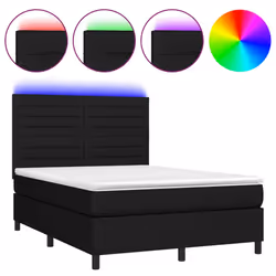 Letto a Molle con Materasso e LED Nero 140x200 cm in Tessutocod mxl 74974 - Vista aggiuntiva 2