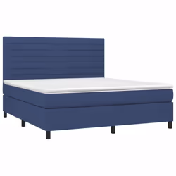 Letto a Molle con Materasso e LED Blu 160x200 cm in Tessutocod mxl 74978 - Vista aggiuntiva 3