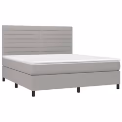 Letto a Molle Materasso e LED Grigio Chiaro 180x200 cm Tessutocod mxl 74979 - Vista aggiuntiva 3