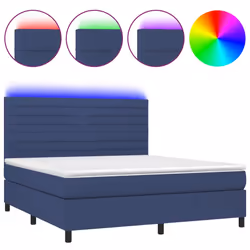 Letto a Molle con Materasso e LED Blu 180x200 cm in Tessutocod mxl 98976 - Vista aggiuntiva 2