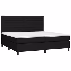 vidaXL Letto a Molle Materasso e LED Nero 200x200cm in Tessuto - Vista aggiuntiva 3