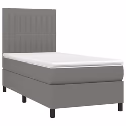 Letto a Molle Materasso e LED Grigio Scuro 90x190 cm in Tessutocod mxl 98972 - Vista aggiuntiva 3