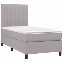 Letto a Molle Materasso e LED Grigio Chiaro 100x200 cm Tessutocod mxl 74984 - Vista aggiuntiva 3