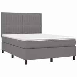 vidaXL Letto a Molle Materasso e LED Grigio Scuro 140x200cm in Tessuto - Vista aggiuntiva 3