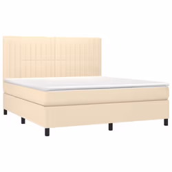 Letto a Molle con Materasso e LED Crema 180x200 cm in Tessutocod mxl 74993 - Vista aggiuntiva 3