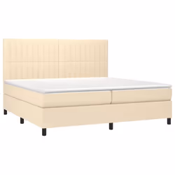 vidaXL Letto a Molle Materasso e LED bianco 200x200cm in Tessuto - Vista aggiuntiva 3