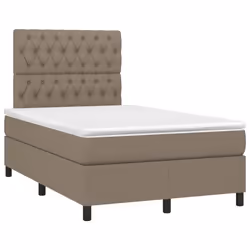 vidaXL Letto a Molle con Materasso e LED Tortora 120x200cm in Tessuto - Vista aggiuntiva 3