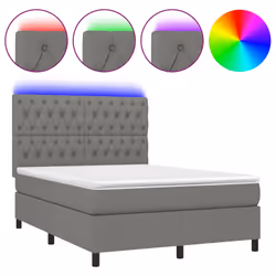 Letto a Molle Materasso e LED Grigio Scuro 140x190cm in Tessutocod mxl 122923 - Vista aggiuntiva 2
