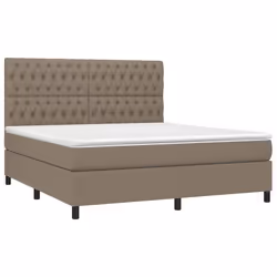 Letto a Molle con Materasso e LED Tortora 180x200 cm in Tessutocod mxl 74997