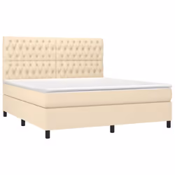 Letto a Molle con Materasso e LED Crema 180x200 cm in Tessutocod mxl 122921 - Vista aggiuntiva 3
