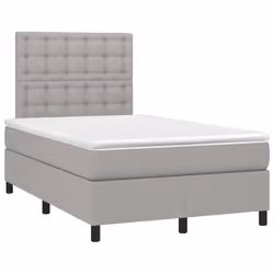 vidaXL Letto a Molle Materasso e LED Grigio Chiaro 120x200 cm Tessuto - Vista aggiuntiva 3