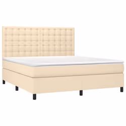 Letto a Molle con Materasso e LED Crema 180x200 cm in Tessutocod mxl 98986 - Vista aggiuntiva 3