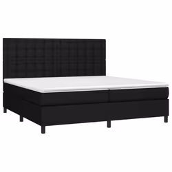vidaXL Letto a Molle Materasso e LED Nero 200x200cm in Tessuto - Vista aggiuntiva 3