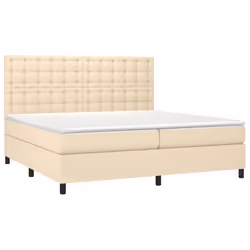 vidaXL Letto a Molle Materasso e LED bianco 200x200cm in Tessuto - Vista aggiuntiva 3