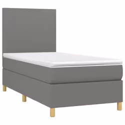 vidaXL Letto a Molle Materasso e LED Grigio Scuro 80x200 cm in Tessuto - Vista aggiuntiva 3