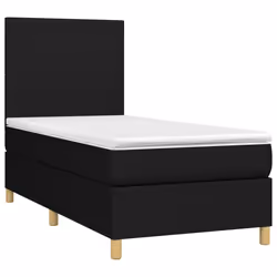 vidaXL Letto a Molle con Materasso e LED Nero 80x200 cm in Tessuto - Vista aggiuntiva 3