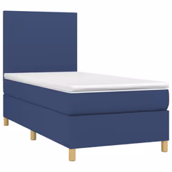 vidaXL Letto a Molle con Materasso e LED Blu 90x200 cm in Tessuto - Vista aggiuntiva 3