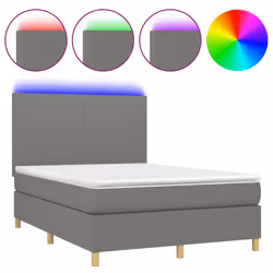 Letto a Molle Materasso e LED Grigio Scuro 140x190cm in Tessutocod mxl 98996 - Vista aggiuntiva 2