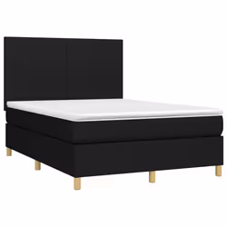 Letto a Molle con Materasso e LED Nero 140x190 cm in Tessutocod mxl 75005