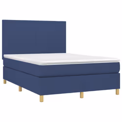 Letto a Molle con Materasso e LED Blu 140x190 cm in Tessutocod mxl 122928