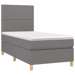 Letto a Molle Materasso e LED Grigio Scuro 100x200cm in Tessutocod mxl 75008 - Vista aggiuntiva 3