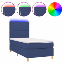 Letto a Molle con Materasso e LED Blu 100x200cm in Tessutocod mxl 122944 - Vista aggiuntiva 2
