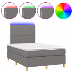 Letto a Molle Materasso e LED Grigio Scuro 120x200cm in Tessutocod mxl 98995 - Vista aggiuntiva 2