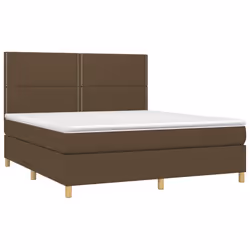 Letto a Molle Materasso e LED MarroneScuro 180x200cm in Tessutocod mxl 75025 - Vista aggiuntiva 3