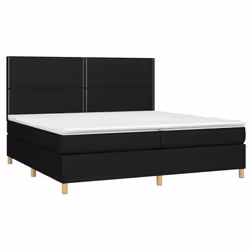 vidaXL Letto a Molle Materasso e LED Nero 200x200cm in Tessuto - Vista aggiuntiva 3