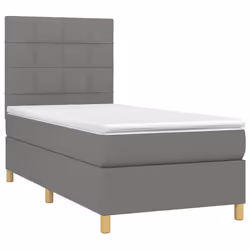 Letto a Molle Materasso e LED Grigio Scuro 90x190 cm in Tessutocod mxl 122939 - Vista aggiuntiva 3