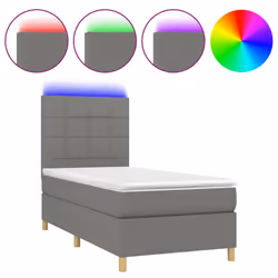 Letto a Molle Materasso e LED Grigio Scuro 90x200 cm in Tessutocod mxl 99011 - Vista aggiuntiva 2