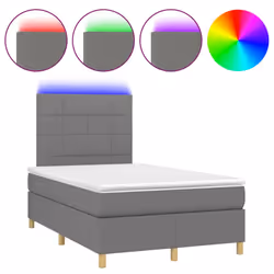 Letto a Molle Materasso e LED Grigio Scuro 120x200cm in Tessutocod mxl 122956 - Vista aggiuntiva 2