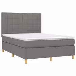 Letto a Molle Materasso e LED Grigio Scuro 140x190cm in Tessutocod mxl 75027