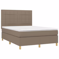 Letto a Molle con Materasso e LED Tortora 140x190 cm in Tessutocod mxl 99005