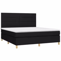 Letto a Molle con Materasso e LED Nero 160x200 cm in Tessutocod mxl 75018